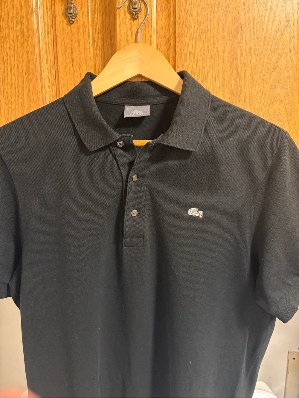 Lacoste men’s black polo shirt size : 5
